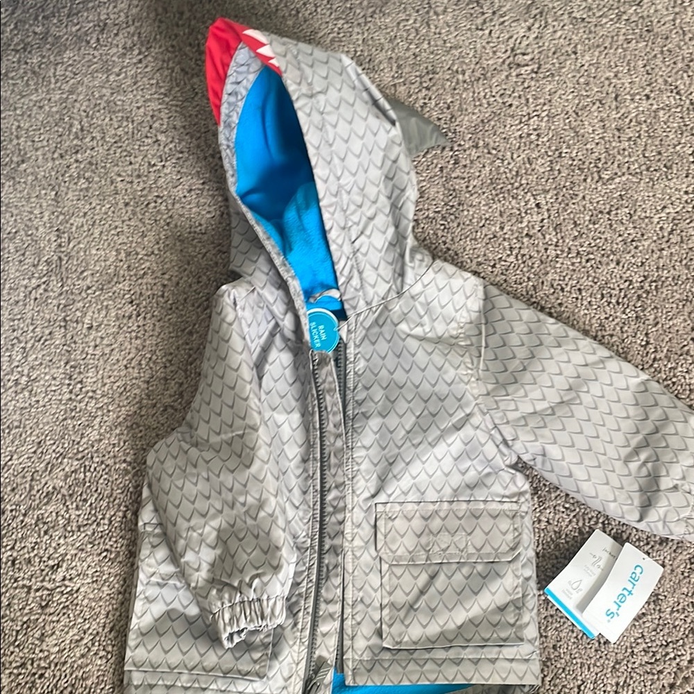 Carter's Gray Patterned Jacket with Blue and Red Accents
